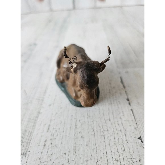 Vintage cow paper mache nativity xmas statue figurine religious decor - Picture 2 of 8